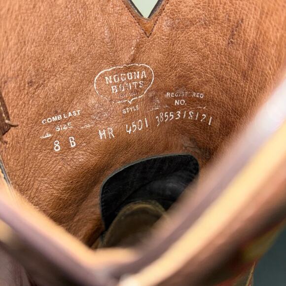 Nocona 4501 Women’s Cowboy Boots Size 8 Brown Leather Western Made in Mexico - Picture 8 of 9